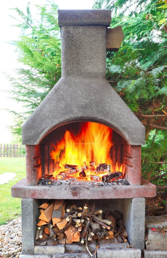 outdoor fireplace in Bergen County