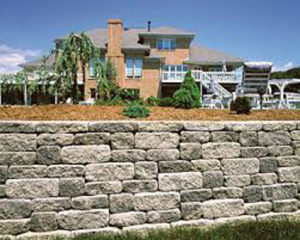 rock retaining wall in Bergen County