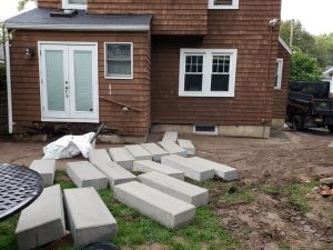 construction of patio and steps in Haworth NJ begining
