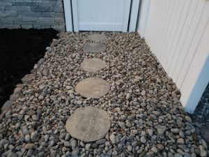 stone and gravel walkway in Leonia NJ