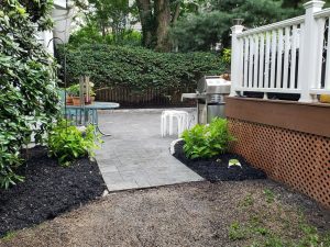 Paver patio belgum block curbing and landscaping in cliffside Park NJ 3