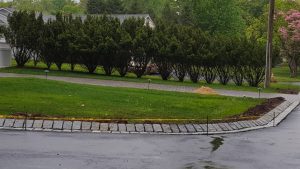 a Belgium block curbing and landscapig job in Alpine NJ 2