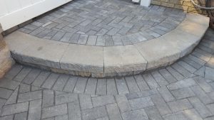 a hardscaoing job with stairs and a patio in Demarest NJ