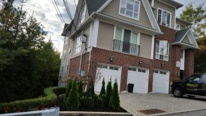 a paver driveway and garden in Leonia NJ 2
