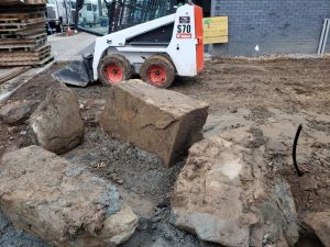commercail landscaping job in progesss in Fort Lee NJ 5