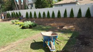 landscape desing job in progress in Cresskill NJ