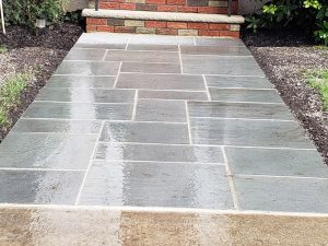 stone walkway and brick stone stairs in Cliffside Park 2
