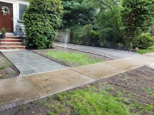 stone walkway and brick stone stairs in Cliffside Park 3